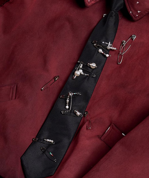 Pearl Pin Lazy Tie
